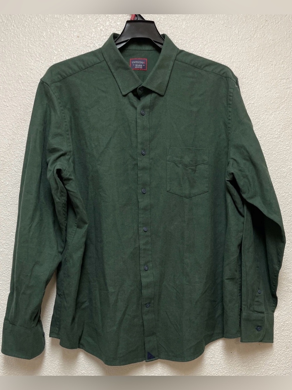 Untuckit "Canto" Forrest Green Cotton Flannel Button-up 2XL Long Sleeve shirt